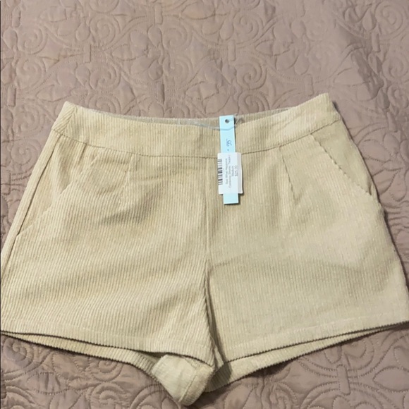 Cream Dressy Shorts - Picture 1 of 3